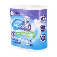 Бумажные полотенца "Мягкоff" 2сл 2рул/уп