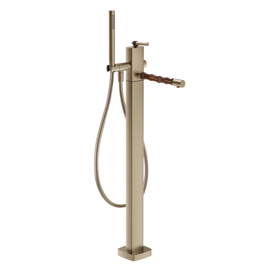 Смеситель для ванны Gessi Jacqueline 77028 напольный однорычажный с ручным душем ФОТО