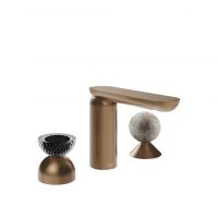 Смеситель для раковины Gessi Perle 74768 без донного клапана с вентилем-полусферой из муранского стекла Balloton и вентилем-сферой из муранского стекла Pulegoso схема 7