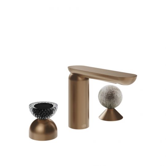 Смеситель для раковины Gessi Perle 74768 без донного клапана с вентилем-полусферой из муранского стекла Balloton и вентилем-сферой из муранского стекла Pulegoso схема 7