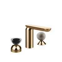 Смеситель для раковины Gessi Perle 74768 без донного клапана с вентилем-полусферой из муранского стекла Balloton и вентилем-сферой из муранского стекла Pulegoso схема 16