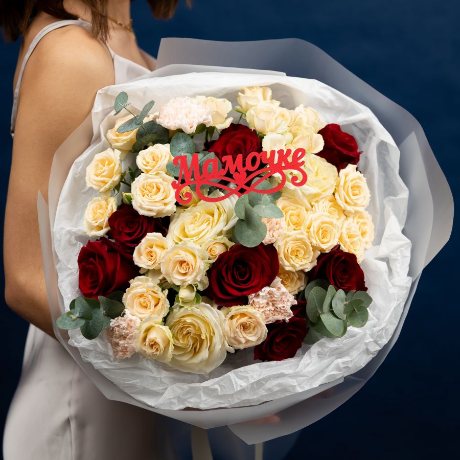 Сборный букет с розами для Мамы