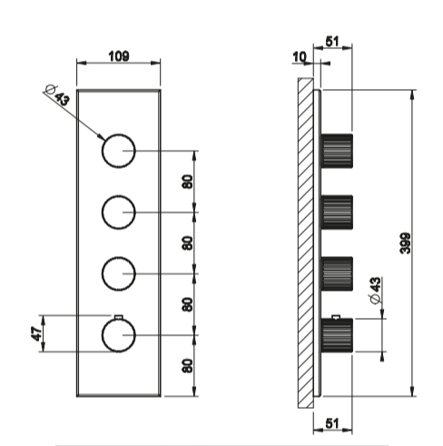 Смеситель для душа Gessi Incastri 75316 с термостатом 3 запорных вентиля ФОТО