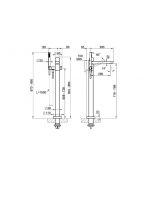 Смеситель для ванны Gessi Perle 74629 напольный с ручным душем и переключателем с вентилем из муранского стекла Pulegoso схема 2