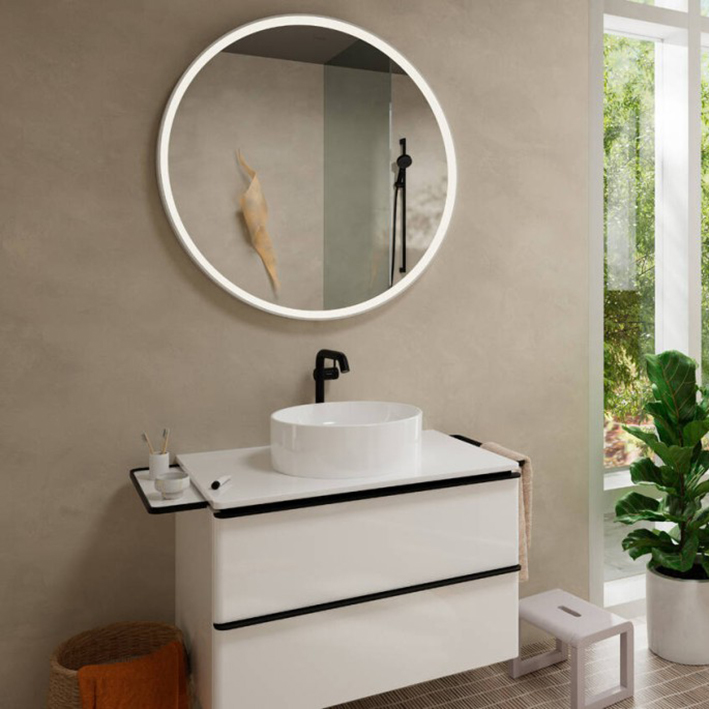 Смеситель для раковины Hansgrohe Tecturis S 73370670 высокий CoolStart EcoSmart+ с донным клапаном черный матовый ФОТО