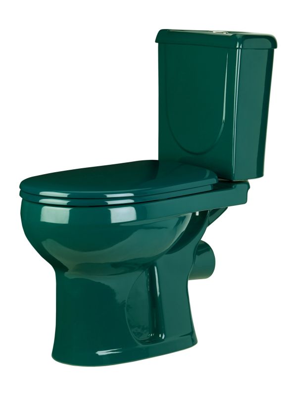 Унитаз-компакт Ирида Стандарт горизонтальный выпуск, с сиденьем, зеленый 40325130402