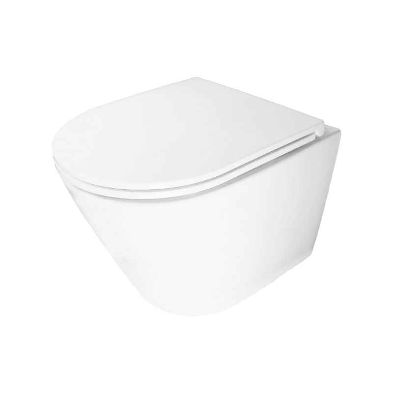 Унитаз подвесной Azario BLISS 360х485х365 безободковый, система смыва скрытое торнадо, AZ-5179T-WHT