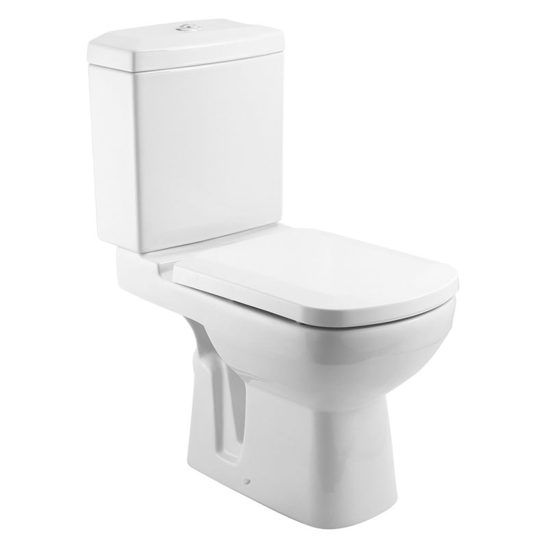 Унитаз-компакт Kirovit Домино двухрежимный, быстросьемное сиденье микролифт, белый CS00094150