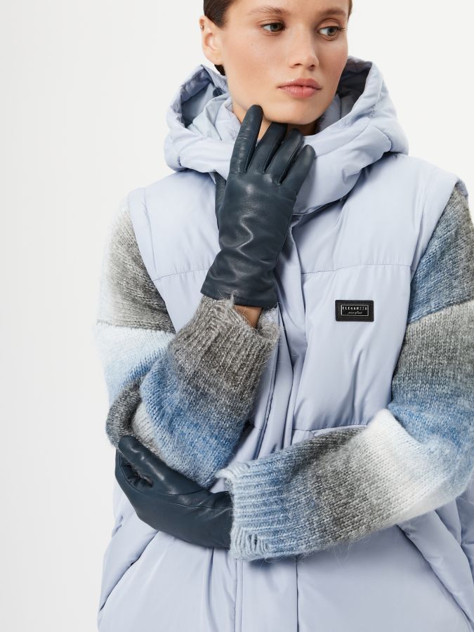 Перчатки женские 100% ш IS0190 midnight blue ELEGANZZA