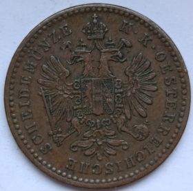 Император Франц Иосиф I 1 крейцер Австрия 1859