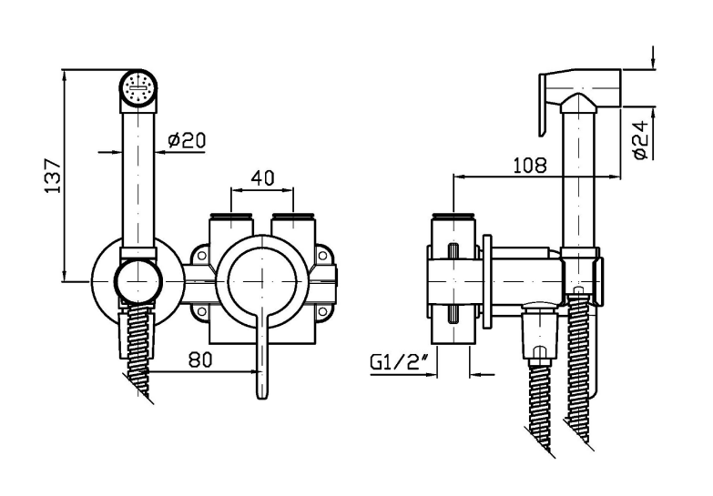 Смеситель с гигиеническим душем Zucchetti Isy22 ZIS417 ФОТО