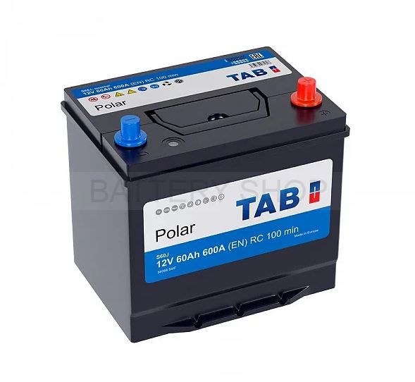 TAB POLAR JIS 60Ah 600А обрат. пол. D23L