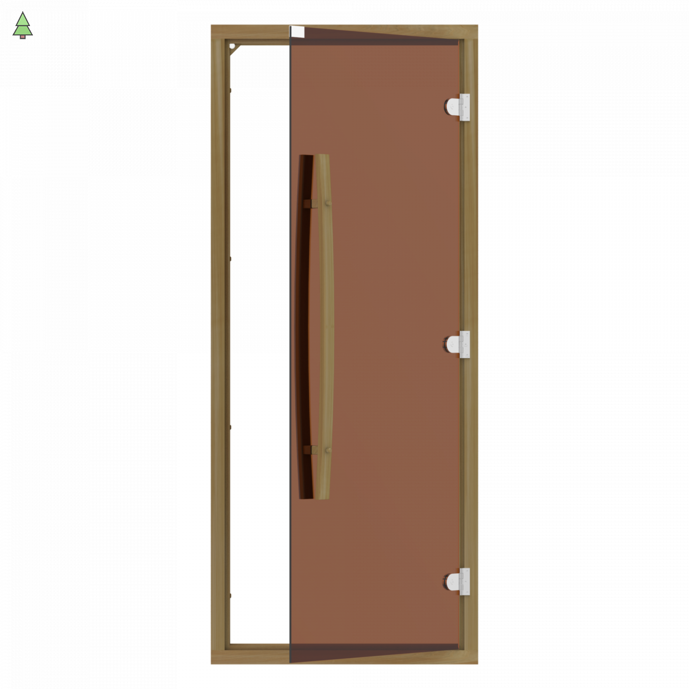 SAWO Дверь 8/19, бронза с порогом, кедр, изогнутая ручка, 742-4SGD