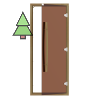 SAWO Дверь 8/19, бронза с порогом, кедр, изогнутая ручка, 742-4SGD
