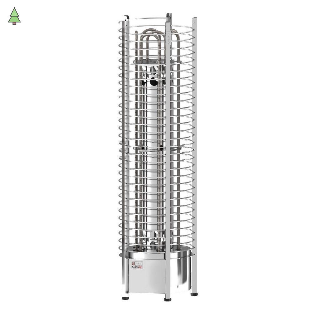 SAWO Электрическая печь TOWER вертикальная, круглая, 9 кВт, TH6-90NS-P, выносной пульт (пульт и блок мощности докупаются отдельно)
