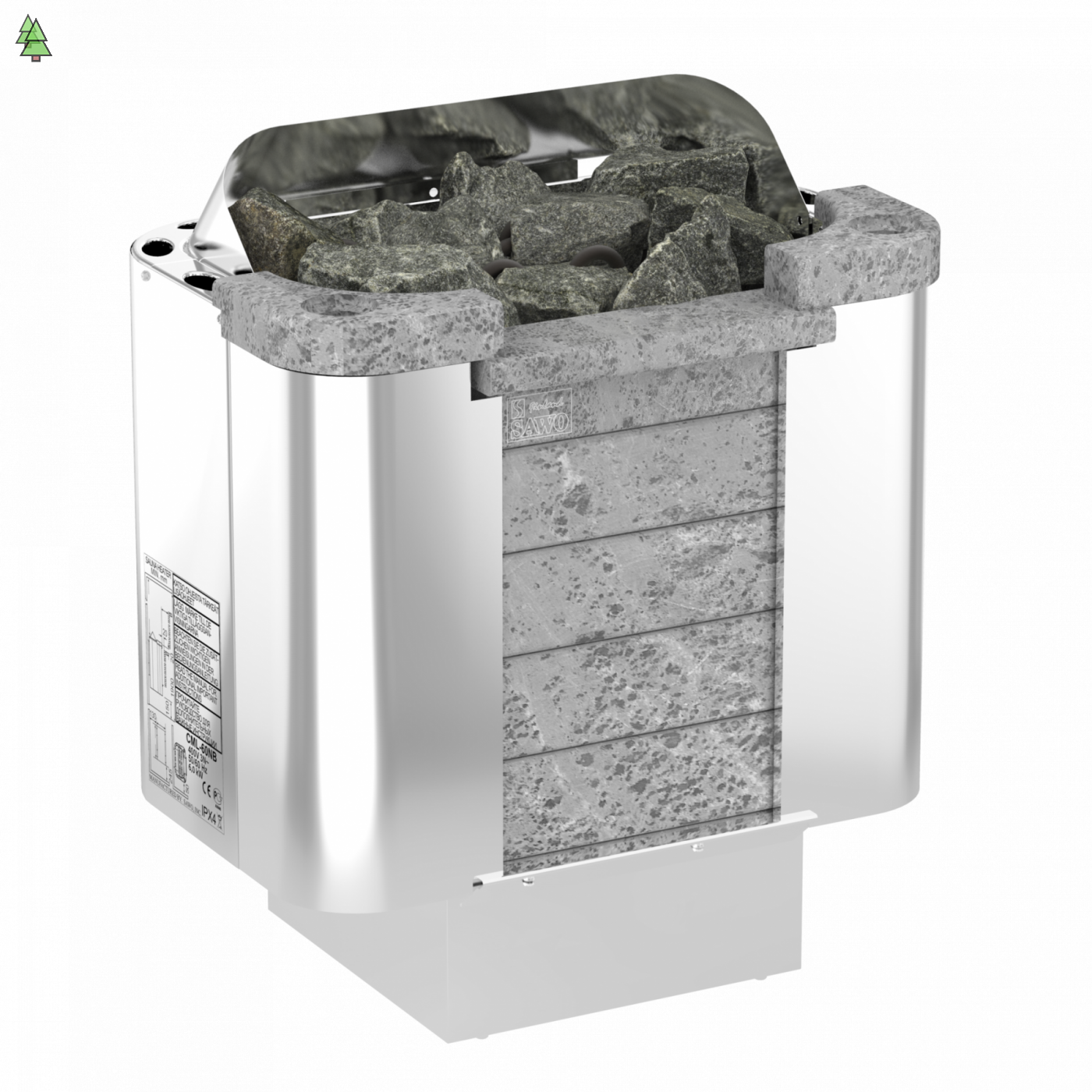 SAWO Электрическая печь CUMULUS CML-45NS, вставка из талькохлорида, выносной пульт (пульт и блок мощности докупаются отдельно)