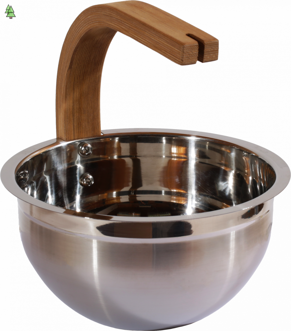 SAWO Ведро стальное 3л., ручка изогнутая кедр, 343-MD