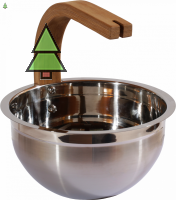 SAWO Ведро стальное 3л., ручка изогнутая кедр, 343-MD