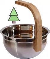 SAWO Ведро стальное 5л., ручка изогнутая кедр, 373-MD