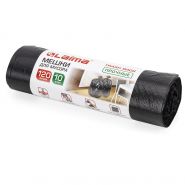 Мешки для мусора 120 л, черные, в рулоне 10 шт., прочные, ПНД 18 мкм, 70×110 см, LAIMA, 601386
