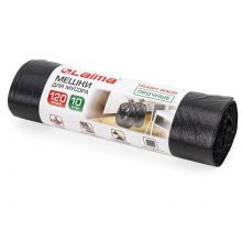 Мешки для мусора 120 л, черные, в рулоне 10 шт., прочные, ПНД 18 мкм, 70×110 см, LAIMA, 601386