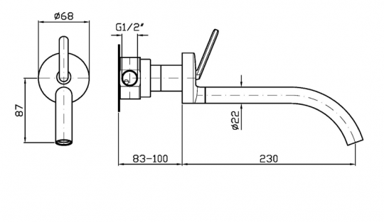 Смеситель для раковины Zucchetti Isy22 ZIS1734 излив 23 см схема 2