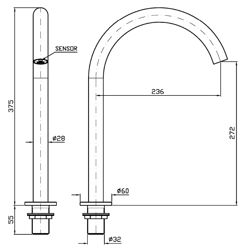 Сенсорный смеситель для раковины Zucchetti Isy22 ZIS1421 излив 23,6 см ФОТО