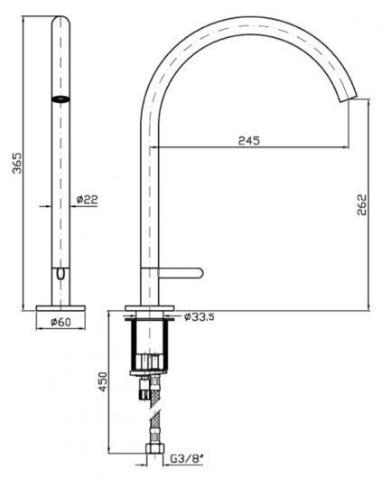 Прогрессивный смеситель для раковины Zucchetti Isy22 ZIS2813 схема 2