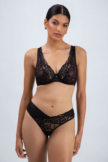 Трусы женские бразильяна Alles Truffle Noir, кружево, мультиколор