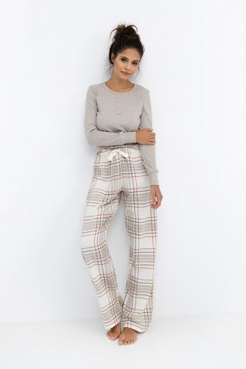 Комплект домашней одежды женский SENSIS Angelina, лонгслив, брюки, бежевый