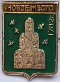 Значок герб Новое место 1782 г. СССР