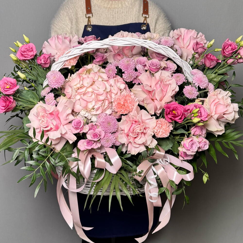 Корзина «Розовый микс»