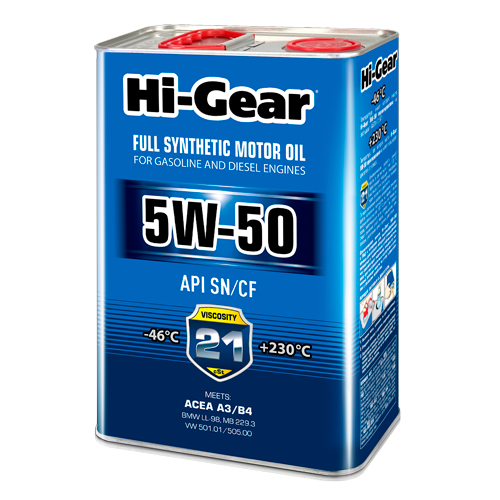 Hi-Gear ACEA A3/B4 API SN/CF 5W-50, 4л