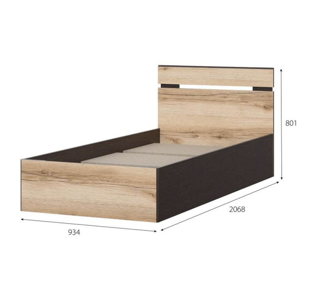 Кровать 0,9м "Берген" СИМПЛ без матраса