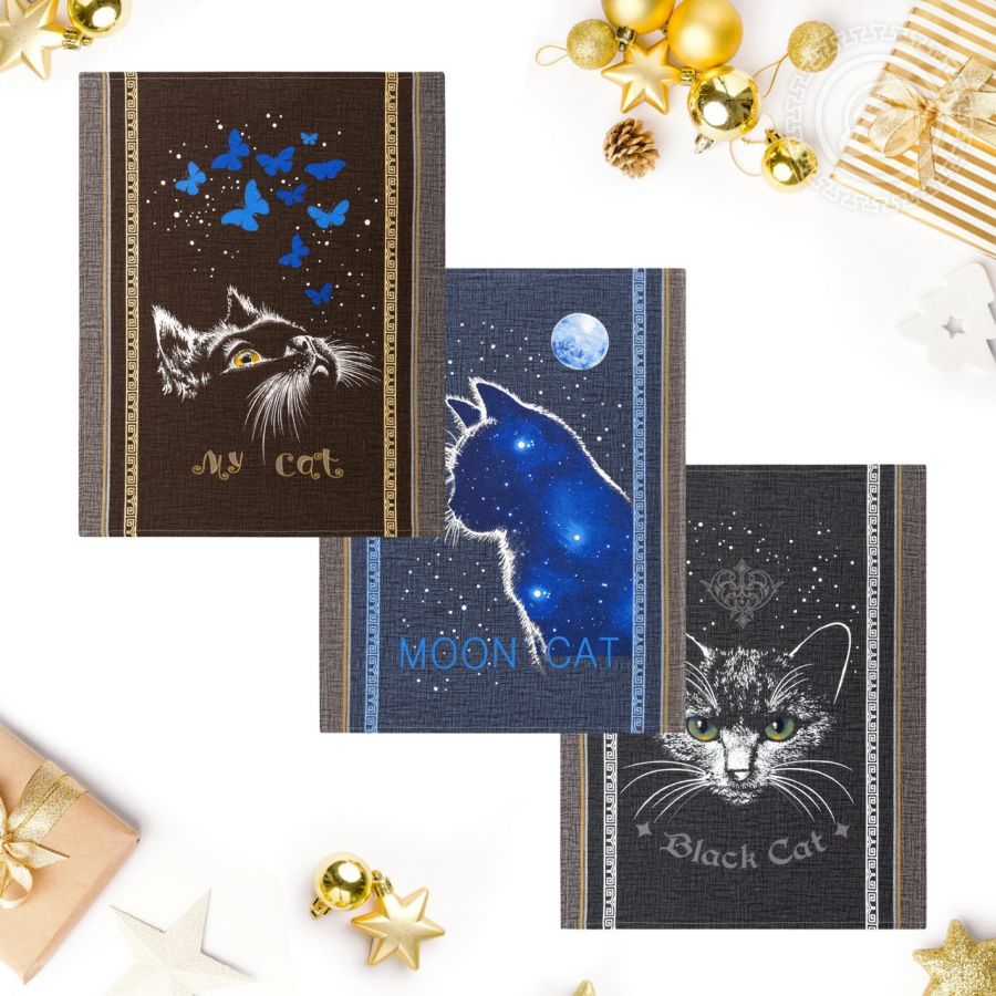 Набор полотенец из рогожки "Лунный кот" (2шт.)