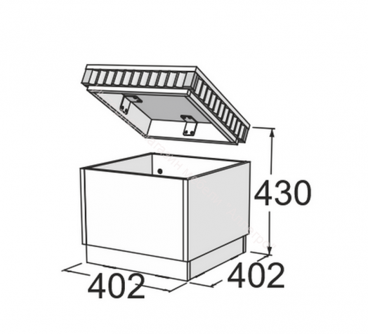 Пуфик на цоколе Ольга 3 Дуб делано серый