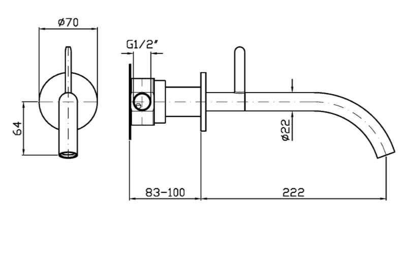Прогрессивный смеситель для раковины Zucchetti Isy22 ZIS2816 22,2 см ФОТО