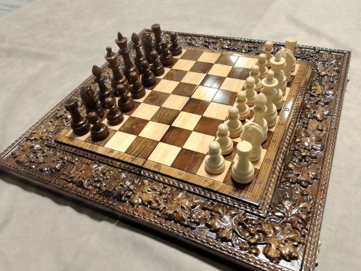 Шахматы + нарды резные «Виноград» 40