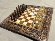 Шахматы + нарды резные «Виноград» 40