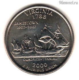 США 25 центов 2000 D Виргиния