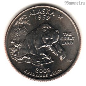 США 25 центов 2008 D Аляска
