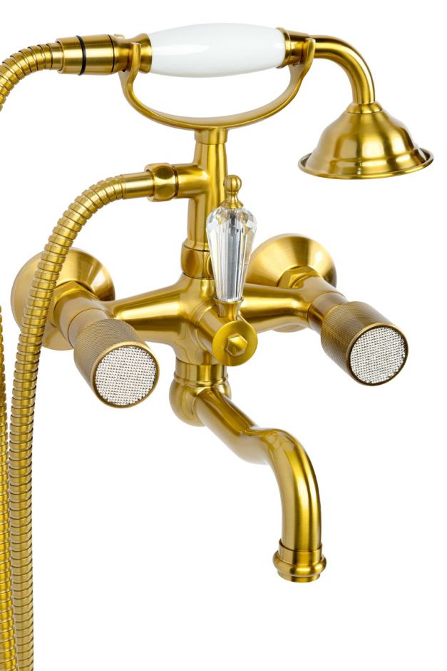 Изображение Смеситель для ванны Boheme Royal Cristal  313-Royal/CRST black