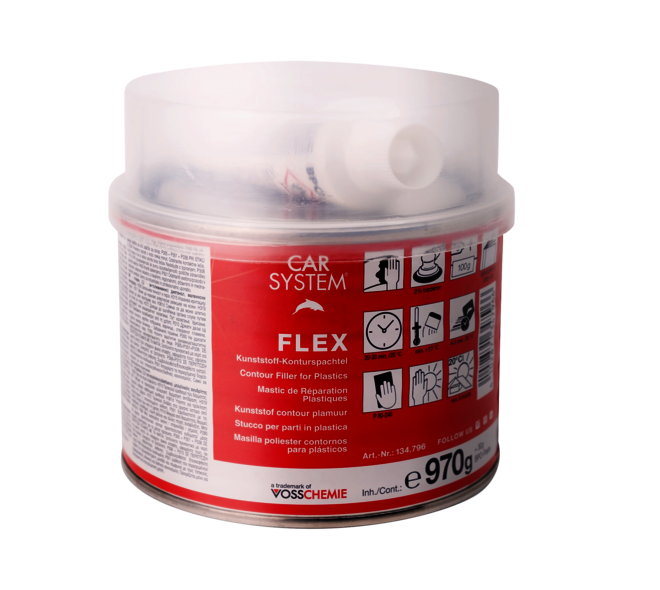 Шпатлевка 2К полиэфирная по пластику "Flex" черн. (1кг)