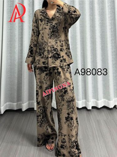 Пижама хлопок с брюками  AIPINGNA 98083 (коричневый)