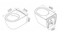 Подвесной унитаз с сиденьем Boheme Bianca 963 схема 2