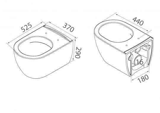Подвесной унитаз с сиденьем Boheme Bianca 963 схема 2