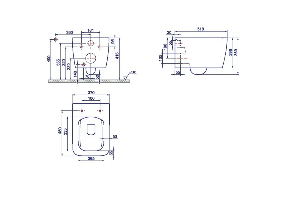 Подвесной унитаз матовый с функцией биде Boheme Mirage 967-2 ФОТО
