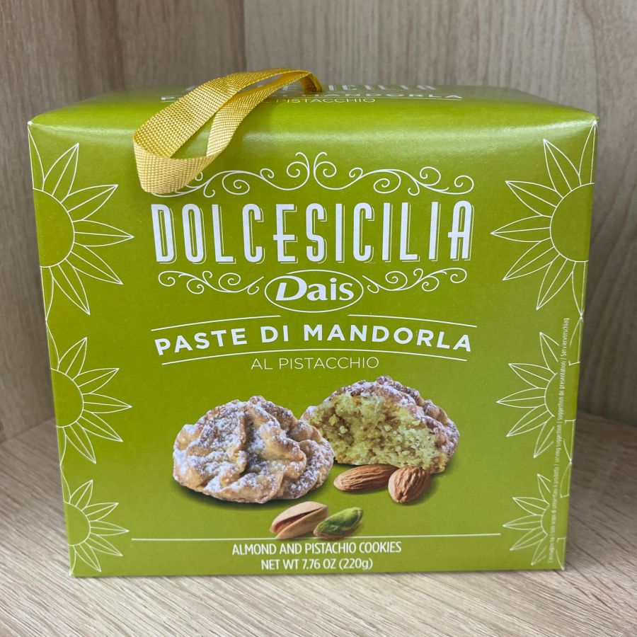 Миндальное печенье с фисташкой Dolce Sicilia 220 г, Paste di mandorla al pistacchio 220 g