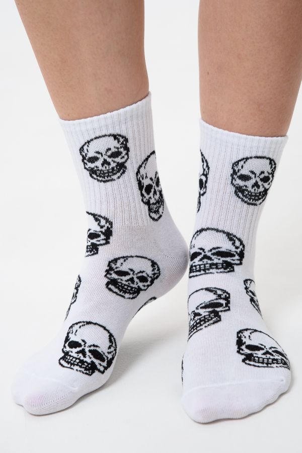 Носки женские Череп набор 2 пары [белый, черный]