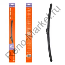 Щетка стеклоочистителя бескаркасная (крючок, 500mm.)